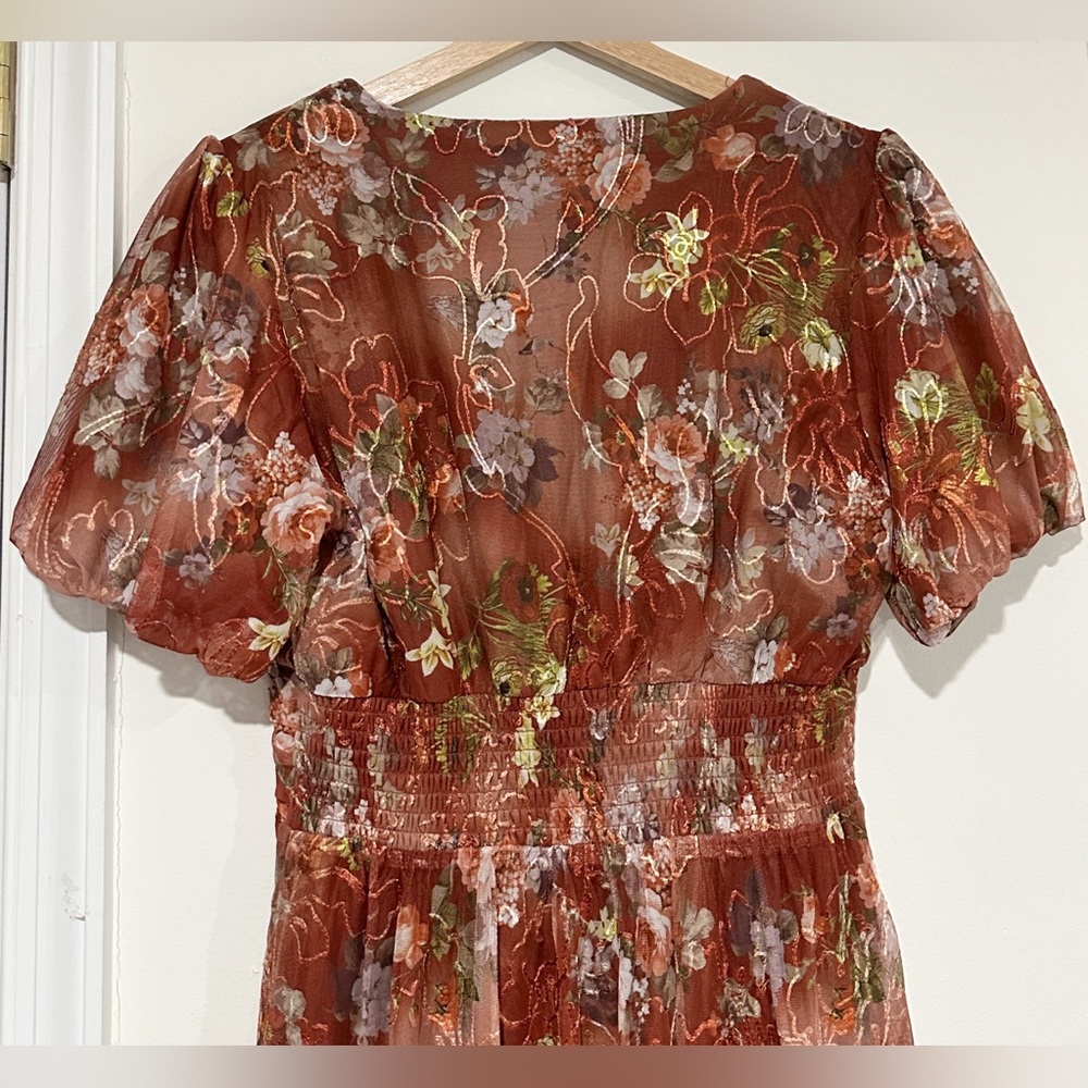Baltic Born Ardley Maxi Dress Rust Floral Size Medium - Picture 7 of 12